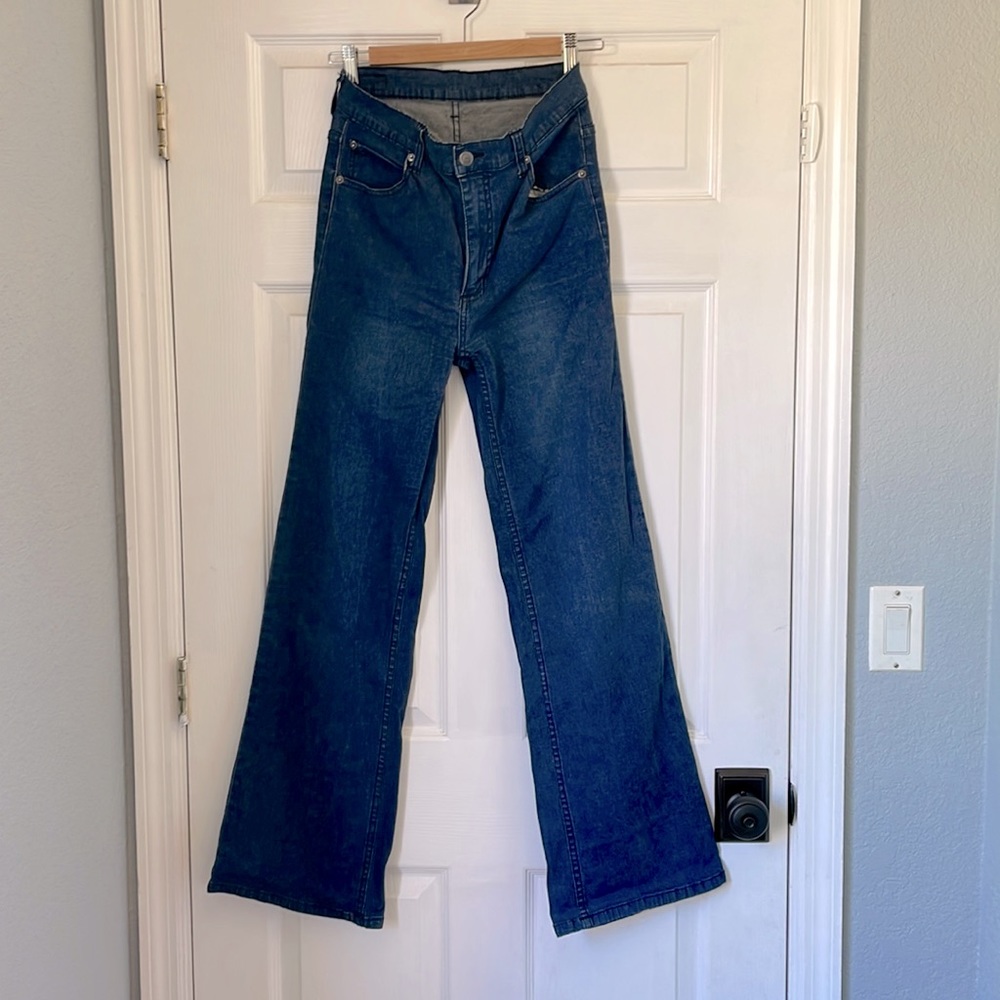Cheap Monday ultra high rise flared 11” jeans